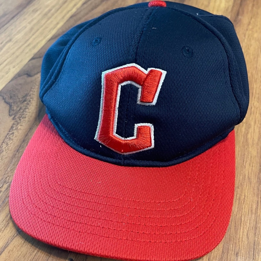 Cleveland Guardians MLB Hat OC Sports Youth Navy Red Mesh Baseball Cap Block C